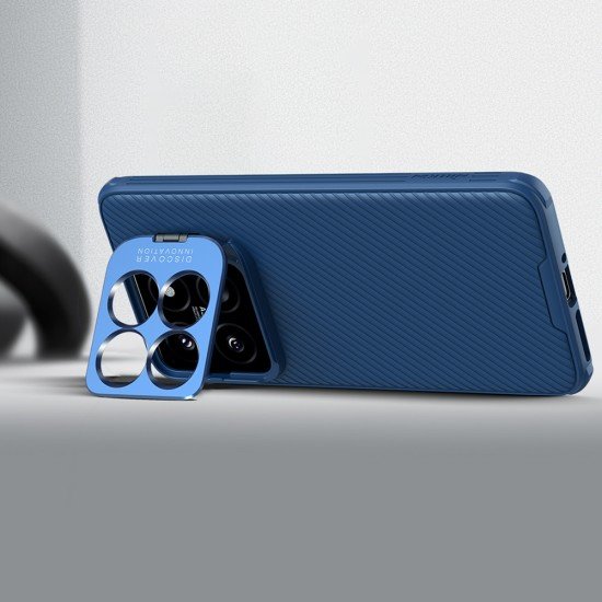 Husa magnetica protectie spate si camera foto (cu decupaj pentru camere)  albastru pentru Xiaomi 14